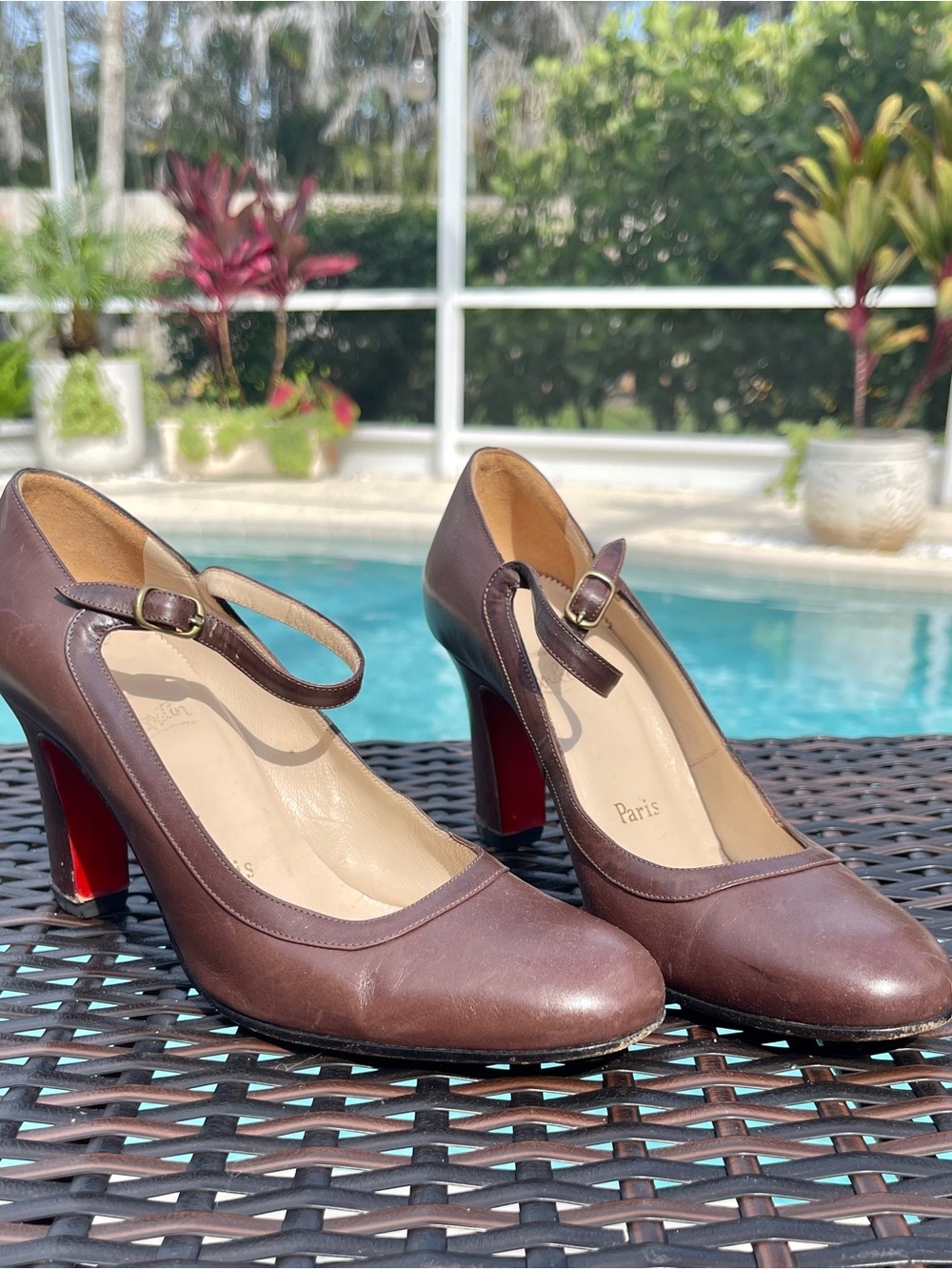 Christian Louboutin Brown Leather Heels - Size 36 - Authentic